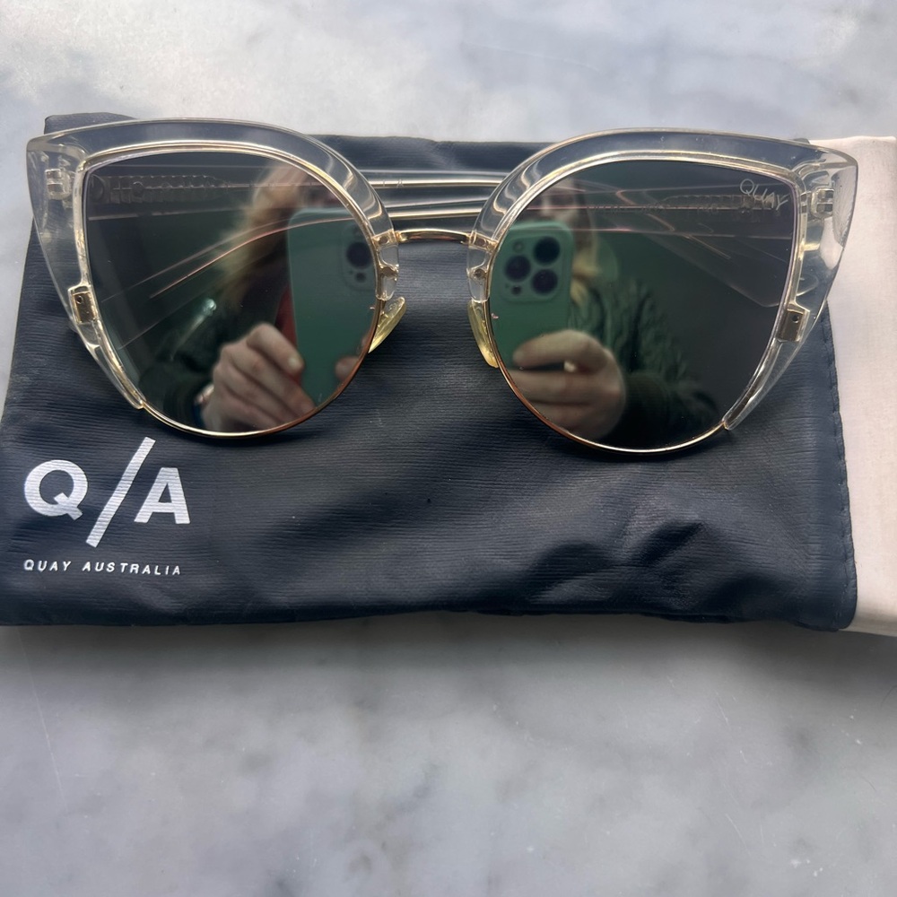 Quay Australia Silver Sunglasses with Reflective Lenses
